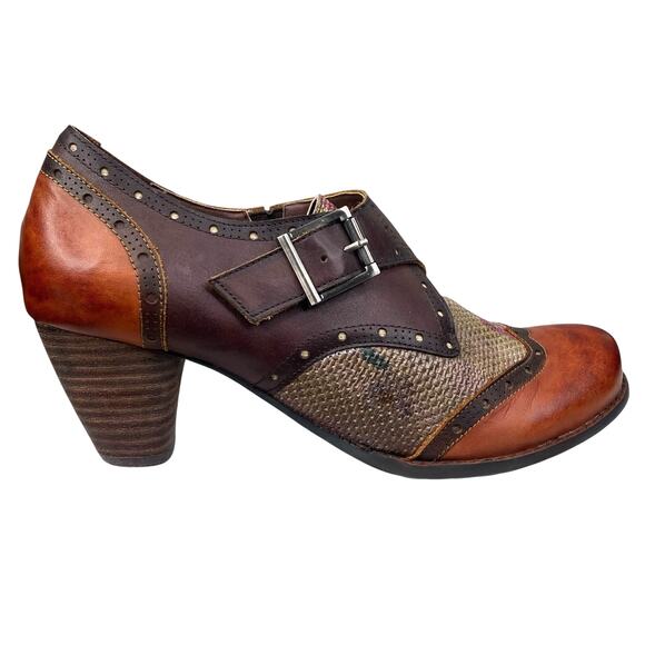 L’artiste X Spring Step Women’s Renaissance Brown Buckle Clog Size 39 US 8.5 - Picture 1 of 12